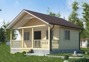 Каркасный дом 4.5х6 одноэтажный с террасой 1,5×6 - внешний вид 1